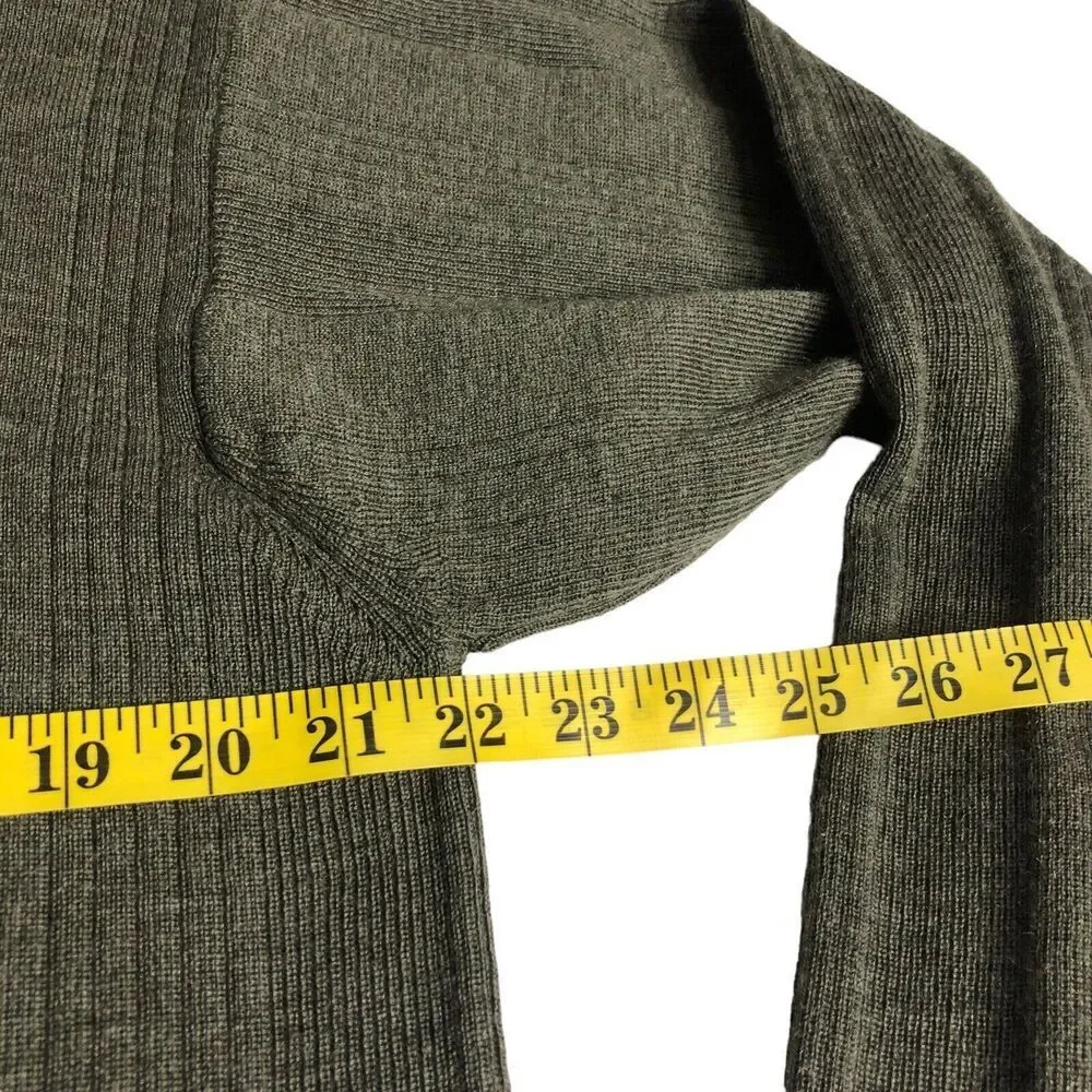 Cezani Sweater Mens Large Green Extra Fine Merino‎ Wool 1/4 Zip Pullover Outdoor